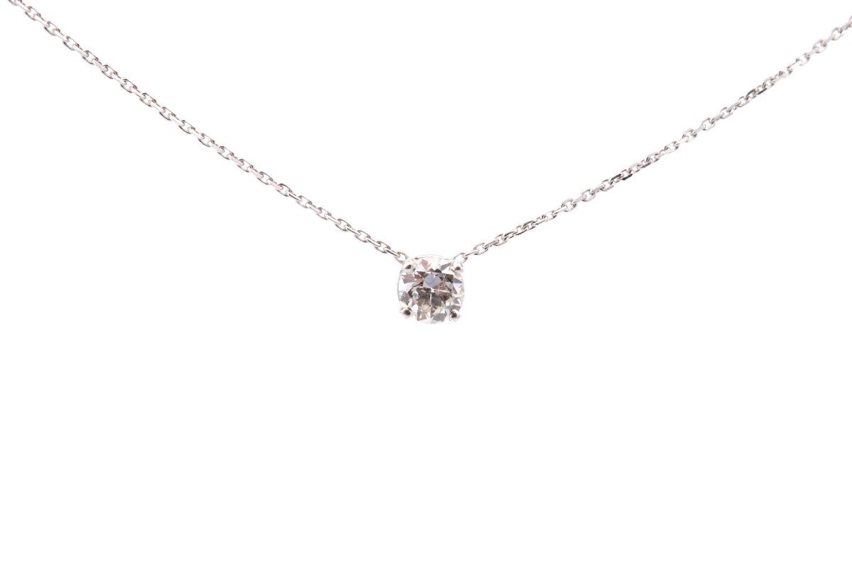 Diamond Pendant Necklace In White Gold-photo-2