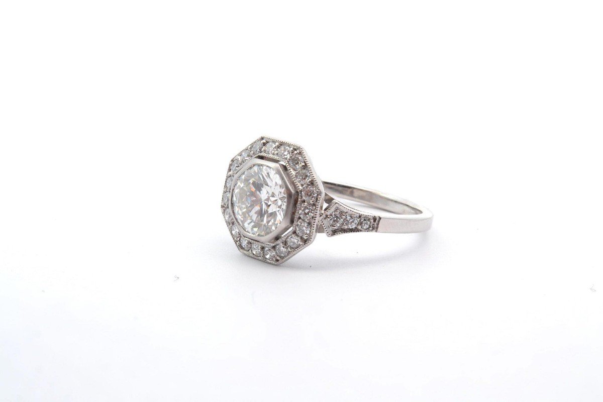 Art Deco Octagonal Diamond Ring-photo-4