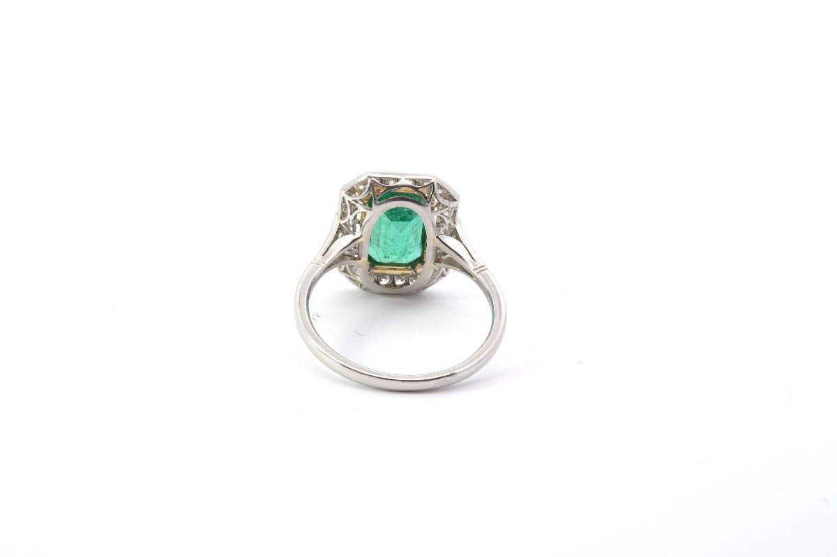 Emerald Ring Diamonds In Platinum-photo-1