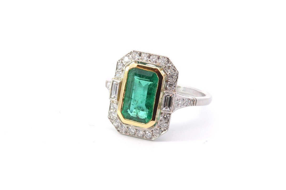 Emerald Ring Diamonds In Platinum