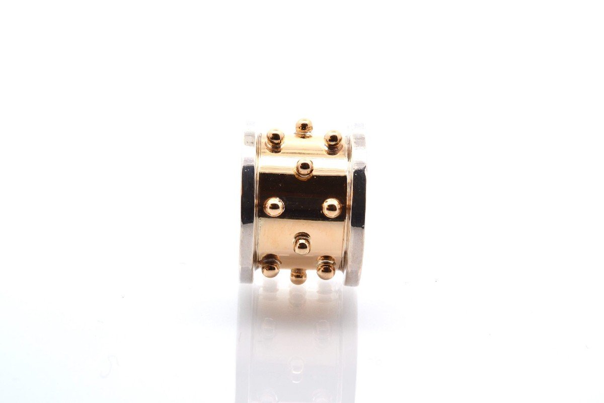 Zolotas Ring In 18k Yellow Gold And Silver-photo-2