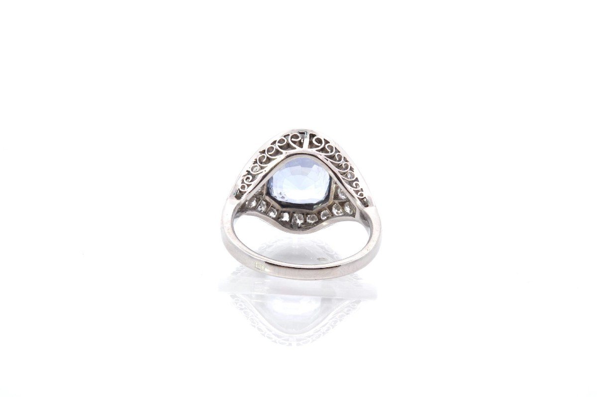 Pre-owned Art Deco Ceylon Sapphire And Diamond Ring-photo-1