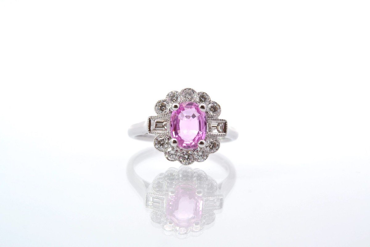 Pink Sapphire And Diamond Ring-photo-2