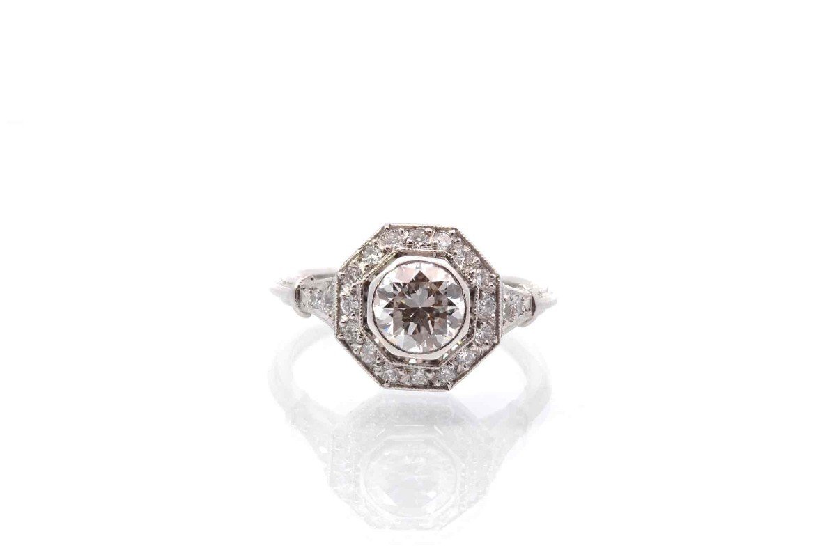 0.94 Ct H/si1 Diamond Ring In Platinum-photo-2