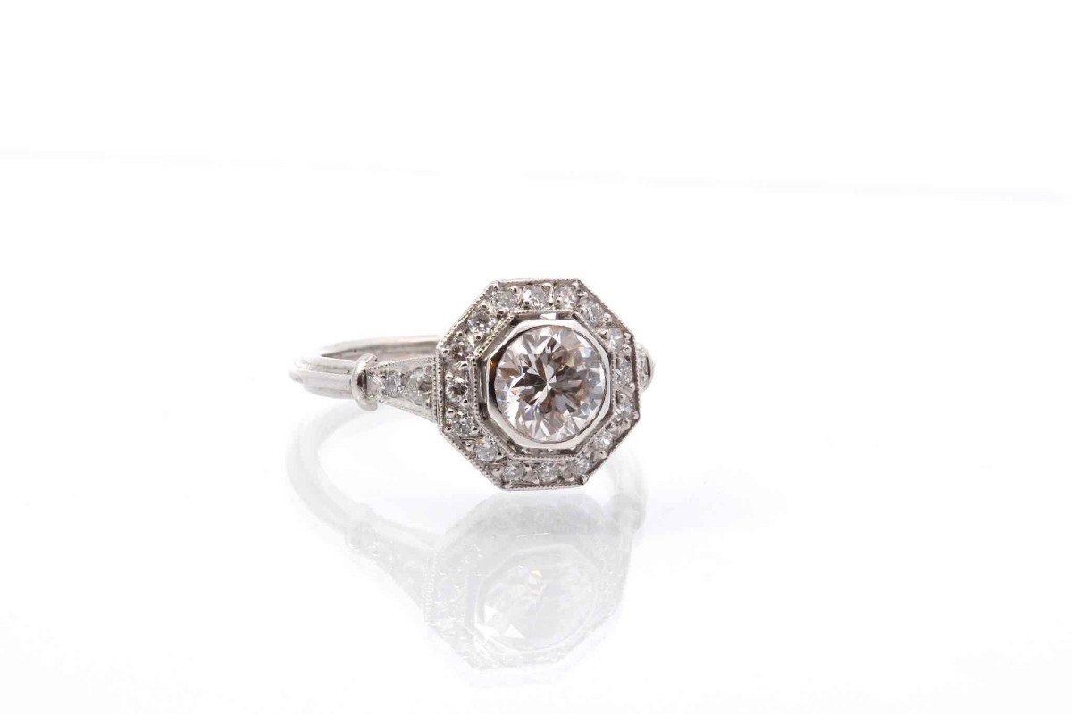 0.94 Ct H/si1 Diamond Ring In Platinum-photo-3