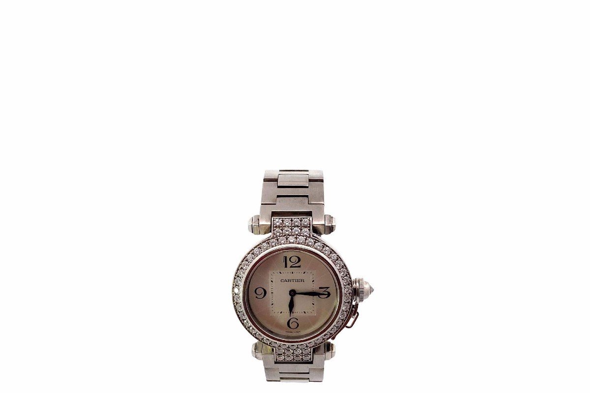 Pasha De Cartier Watch In 18k White Gold-photo-2