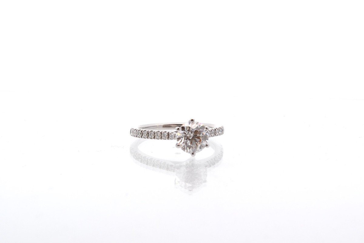 1.16 Cts I/si2 Diamond Ring In 18k Gold-photo-3