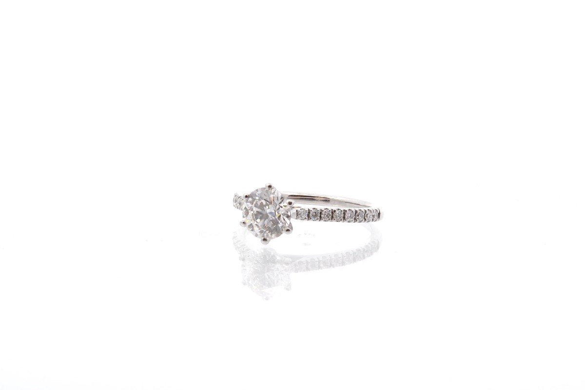 1.16 Cts I/si2 Diamond Ring In 18k Gold-photo-4