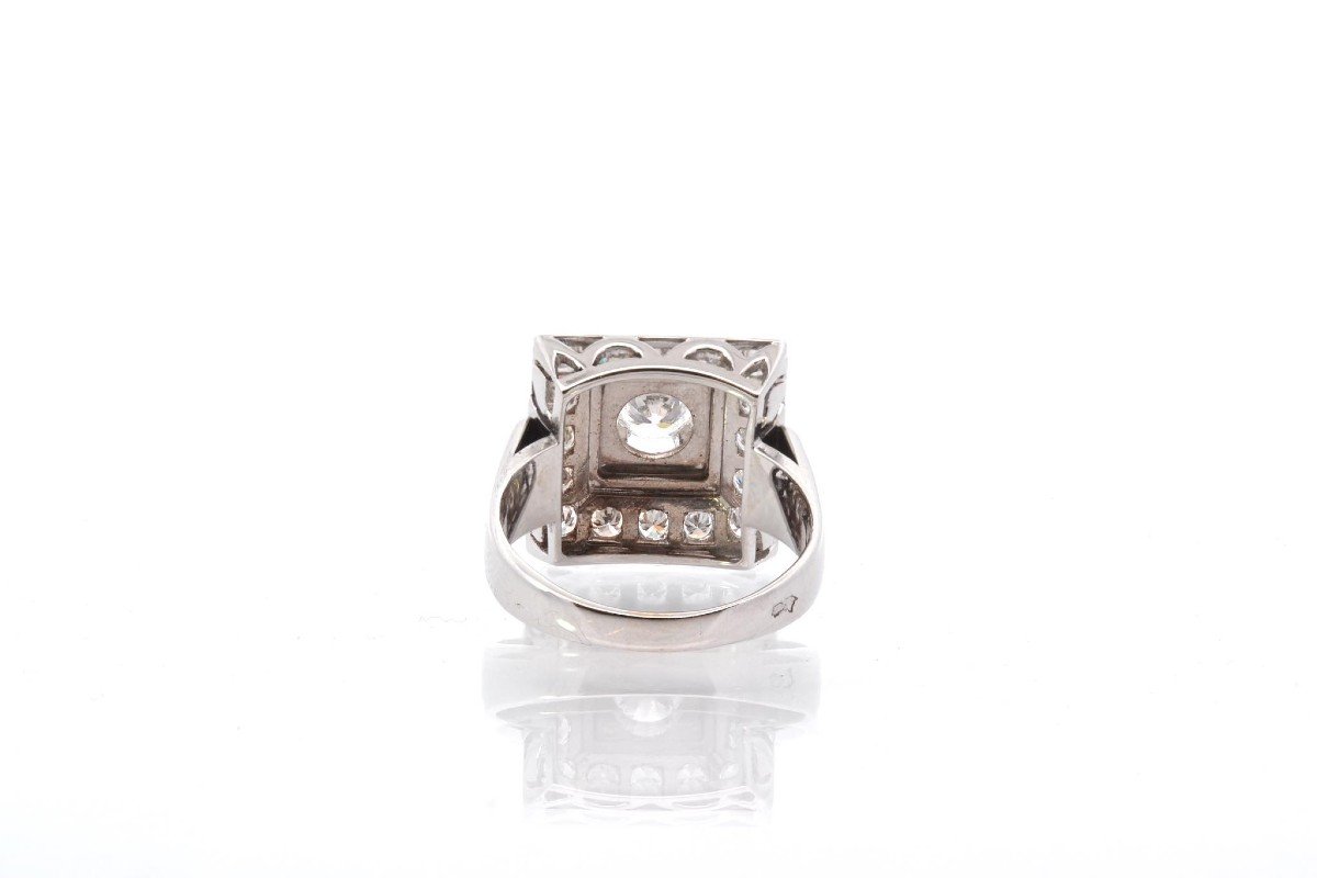Vintage 1950 Diamond Ring In Platinum-photo-1