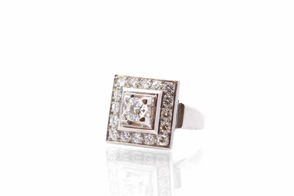 Vintage 1950 Diamond Ring In Platinum