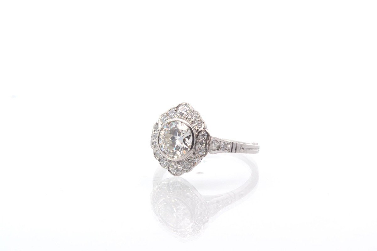 Vintage Diamond Ring 1.06 Cts J/si2 In Platinum-photo-4