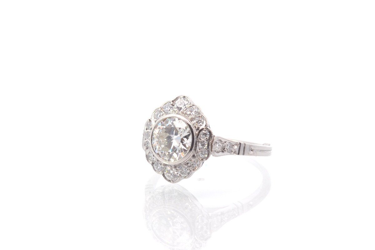 Vintage Diamond Ring 1.06 Cts J/si2 In Platinum