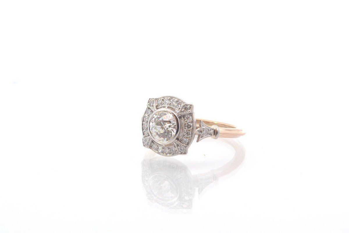 Vintage Diamond Ring In Gold And Platinum-photo-4