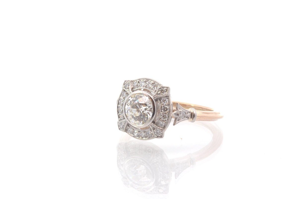 Vintage Diamond Ring In Gold And Platinum