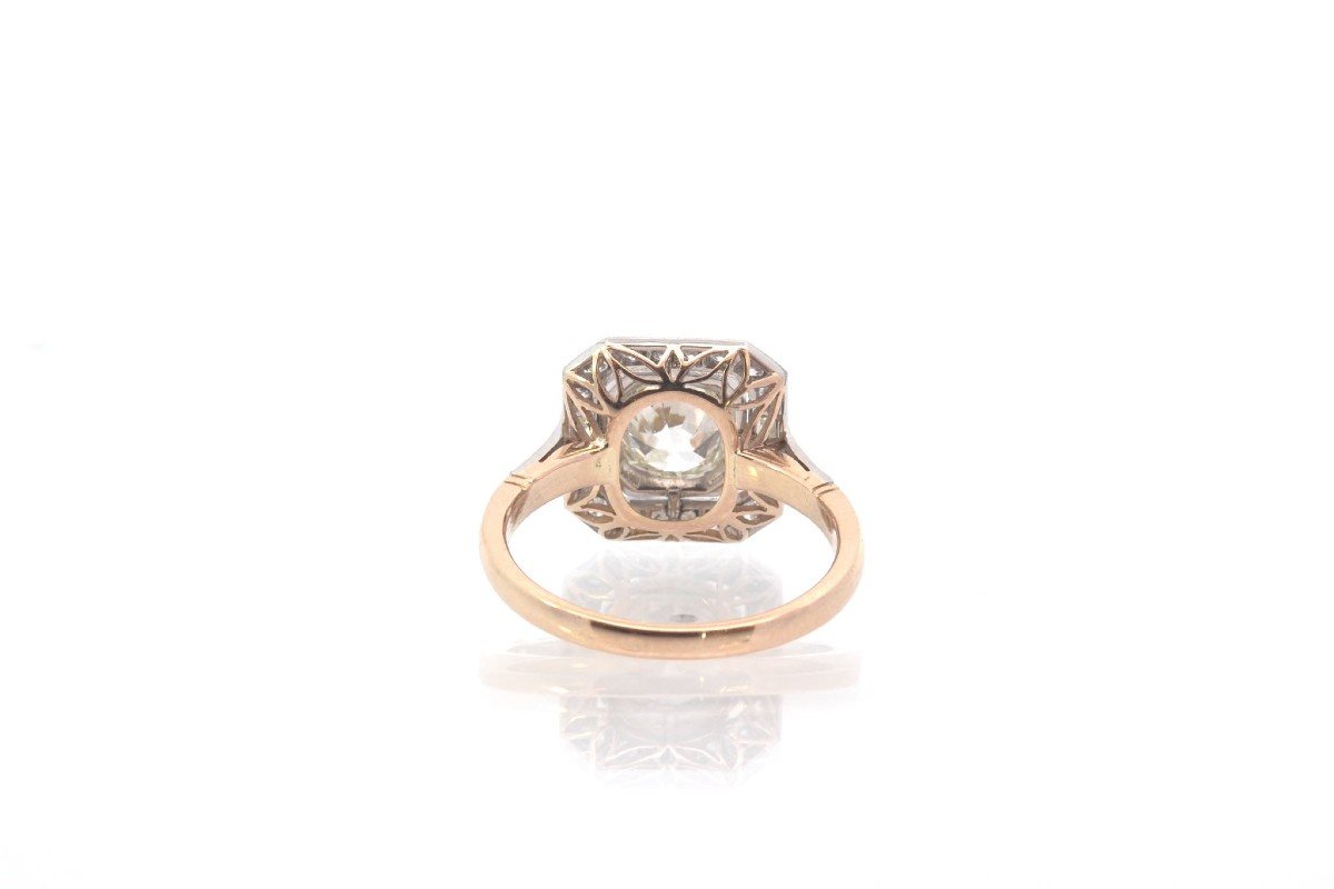 Art Deco Diamond Ring In 18k Yellow Gold And Platinum-photo-1