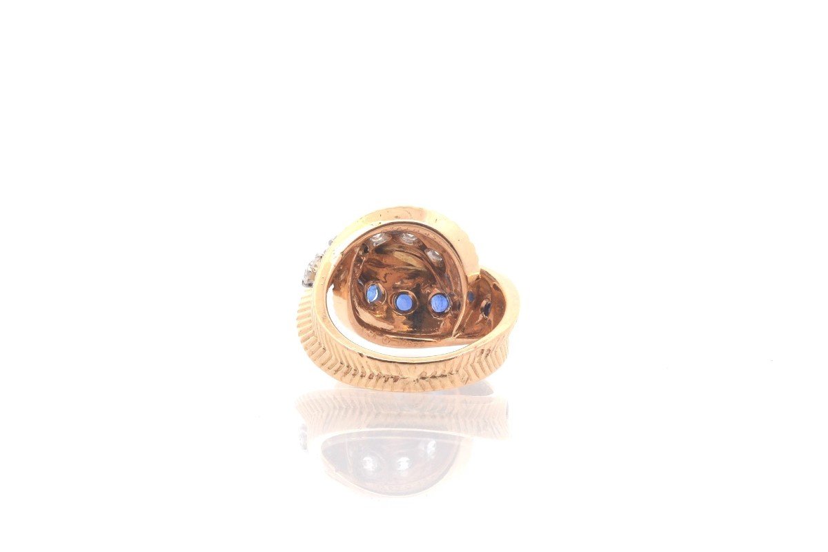 Vintage Van Cleef & Arpels Diamond And Sapphire Ring In Gold-photo-1