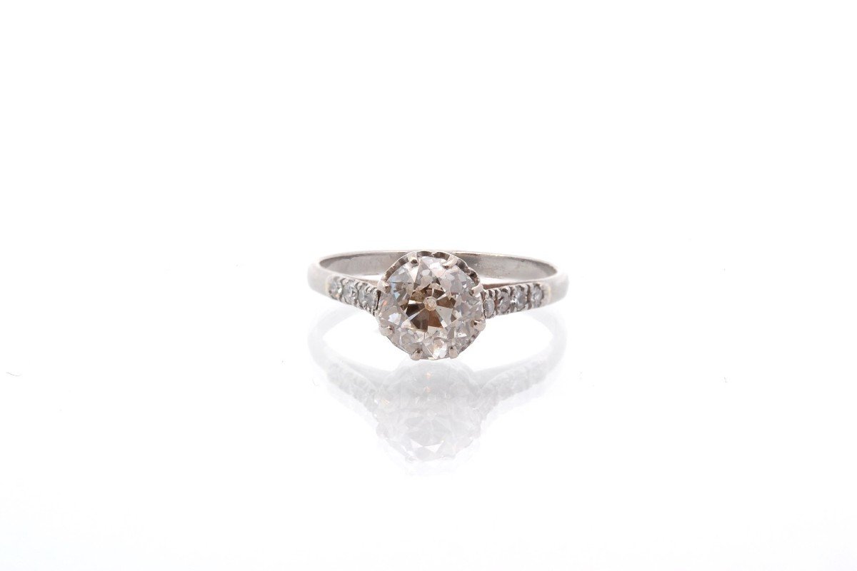 Vintage Platinum Diamond Ring-photo-2