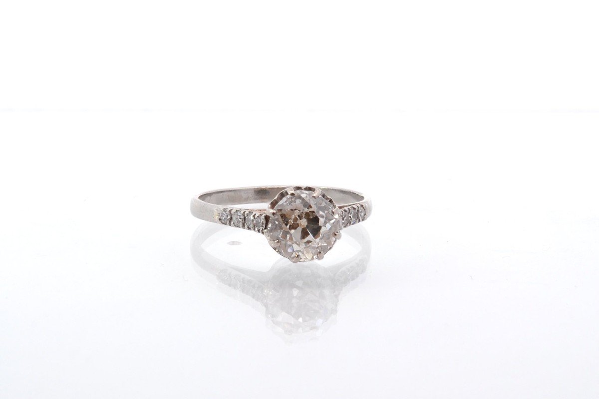 Vintage Platinum Diamond Ring-photo-3