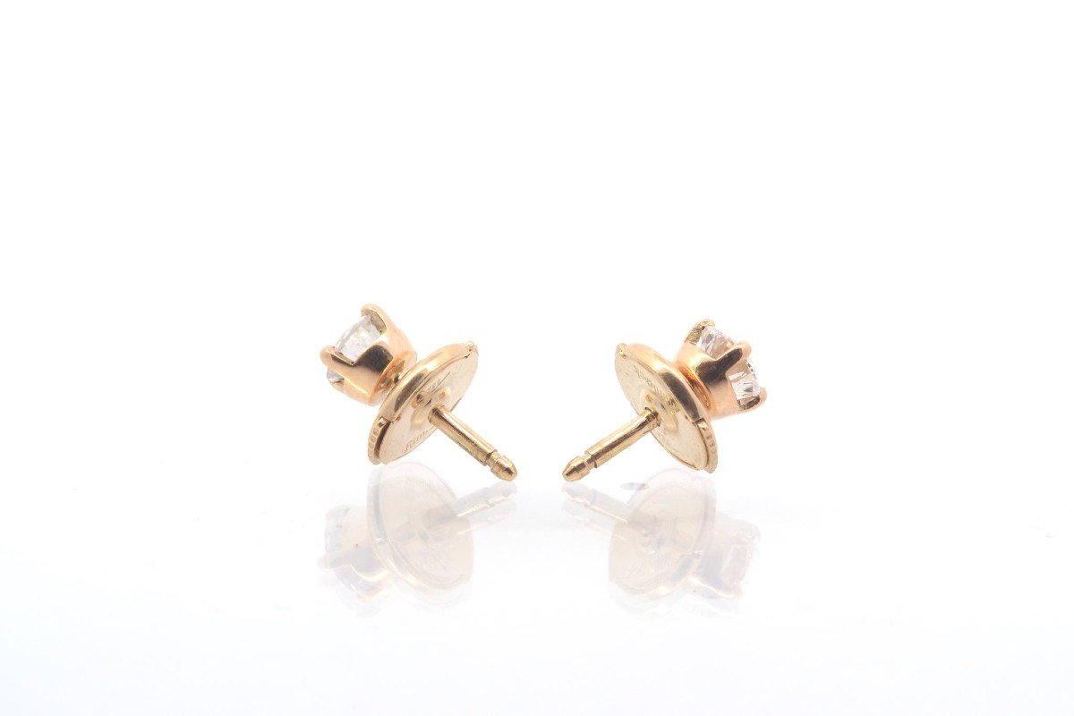 Yellow Gold And Diamond Stud Earrings-photo-3