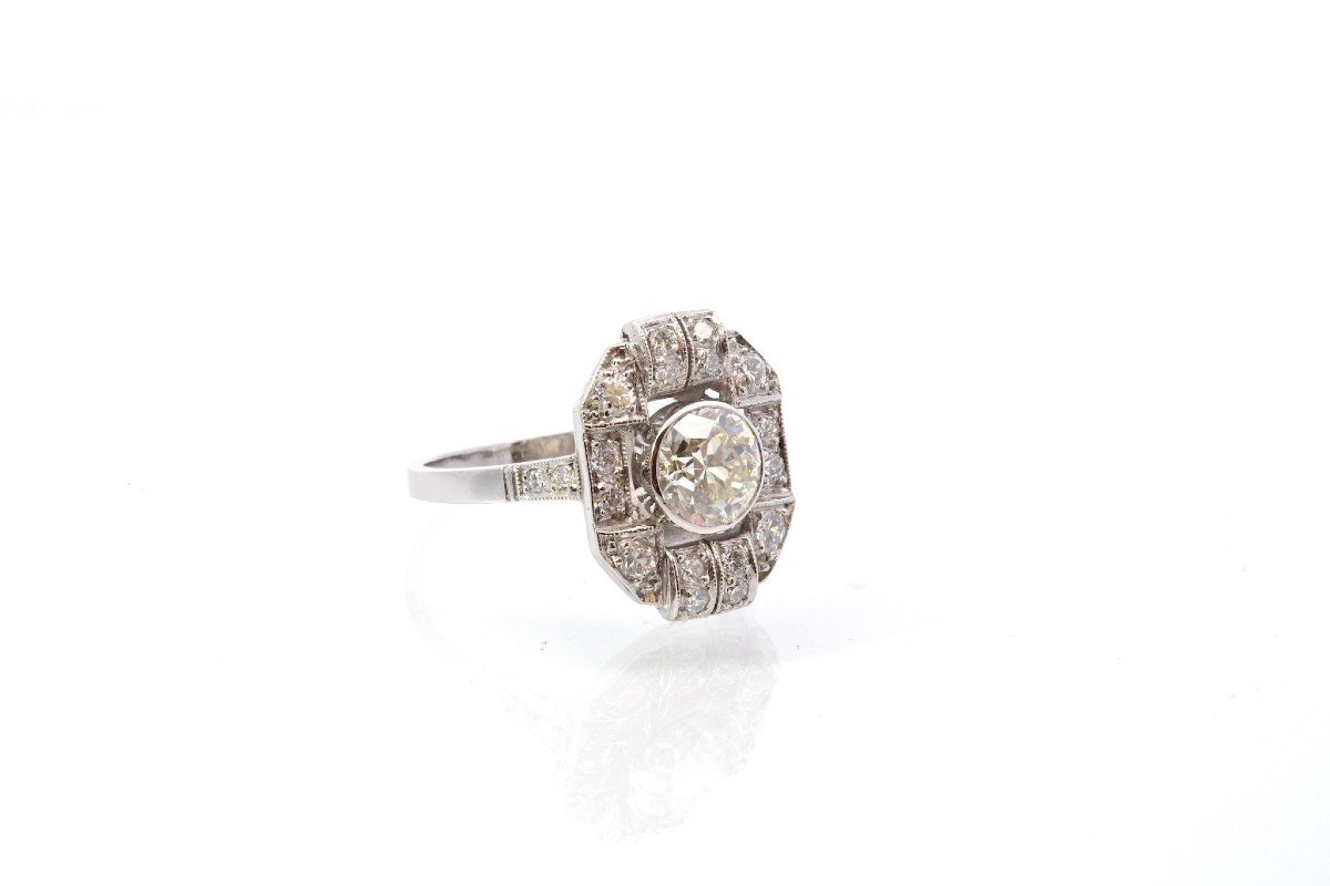 Vintage Art Deco Ring Set With Diamonds-photo-3