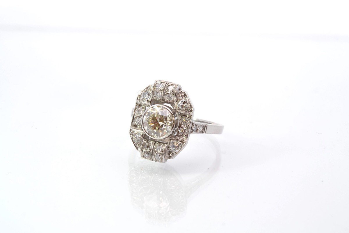 Vintage Art Deco Ring Set With Diamonds-photo-4