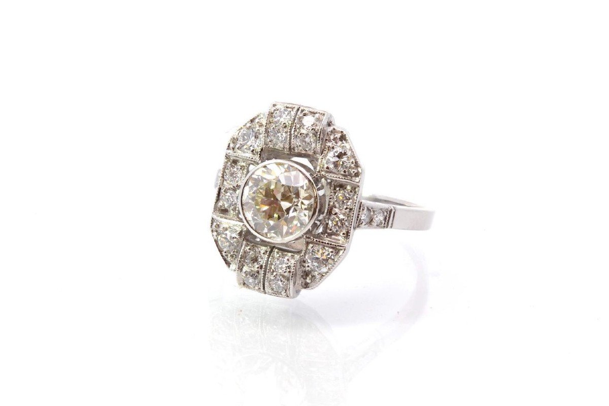 Vintage Art Deco Ring Set With Diamonds