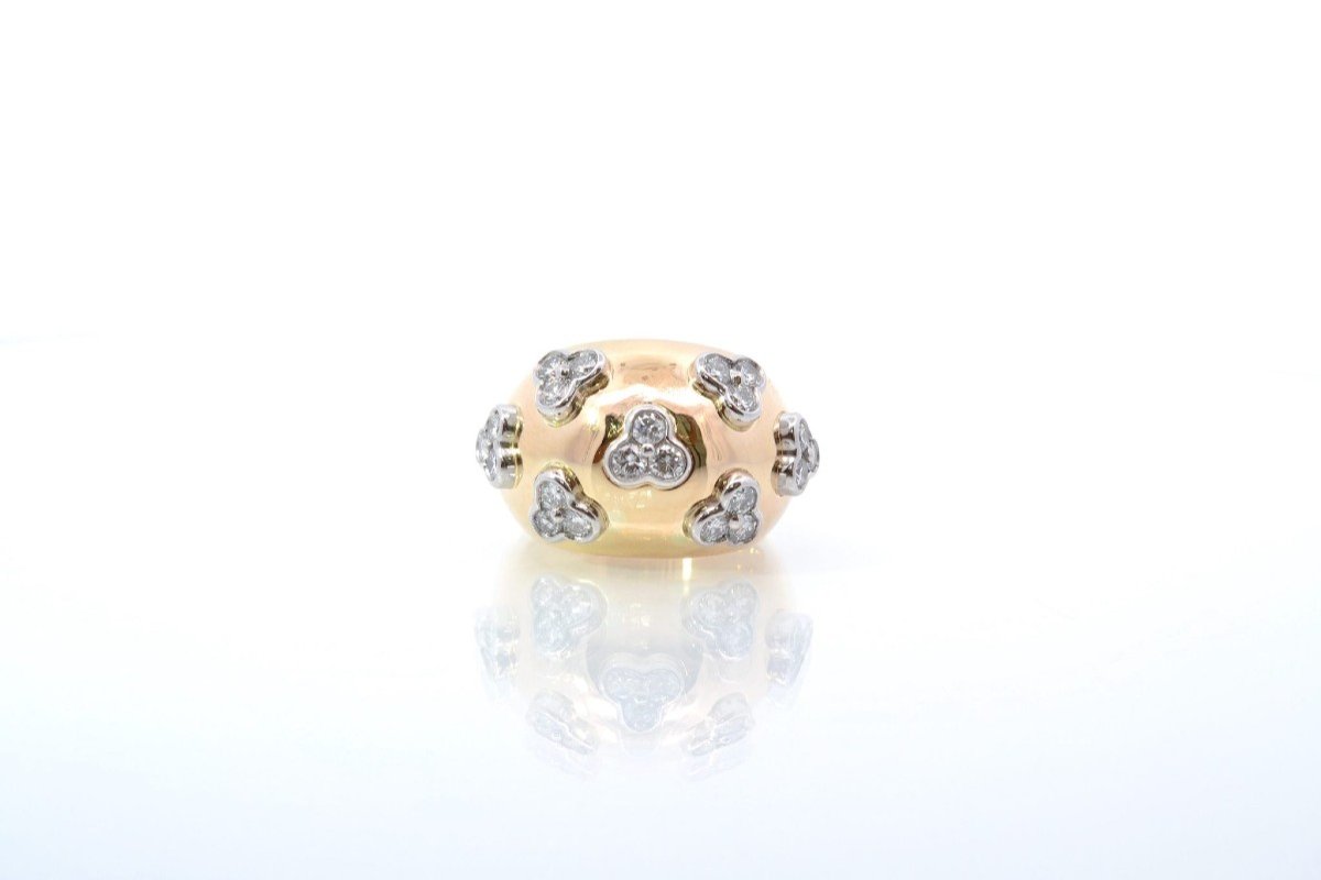 Ball Ring In Yellow Gold Set With Diamonds-photo-2