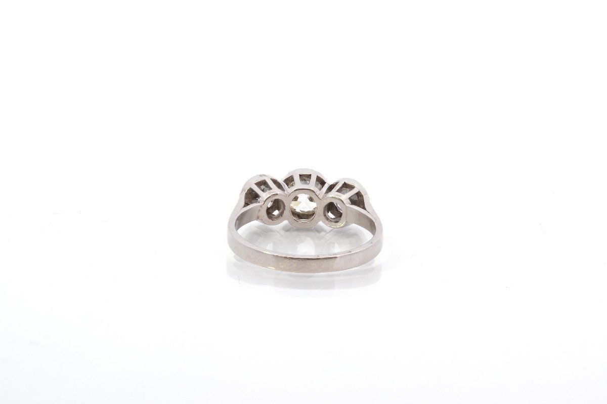Bague Vintage Trilogie Diamants En Platine-photo-1
