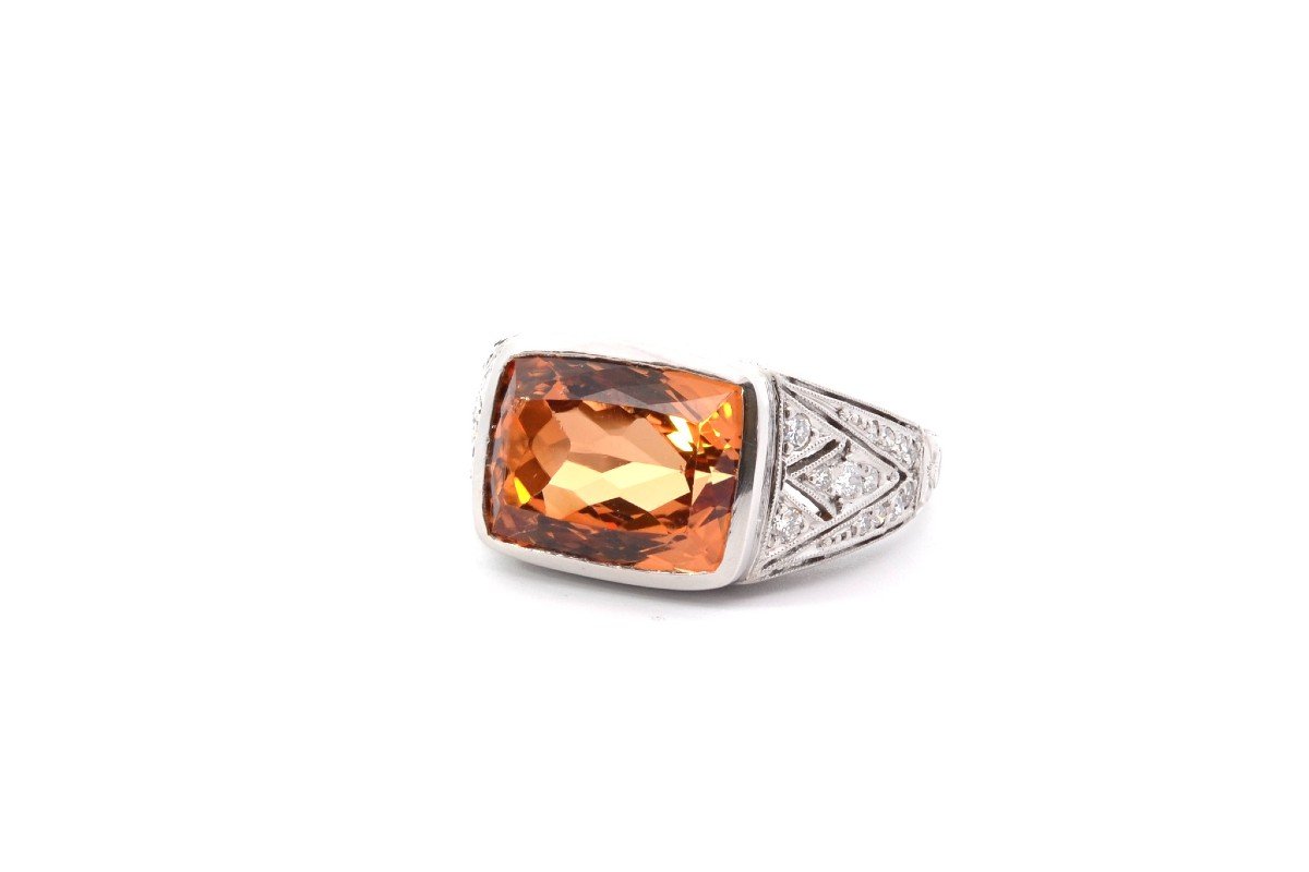 Natural Topaz And Diamond Ring 8.24cts