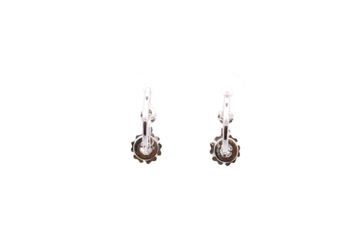 Boucles D’oreilles Vintage Diamants En Or 18k-photo-3