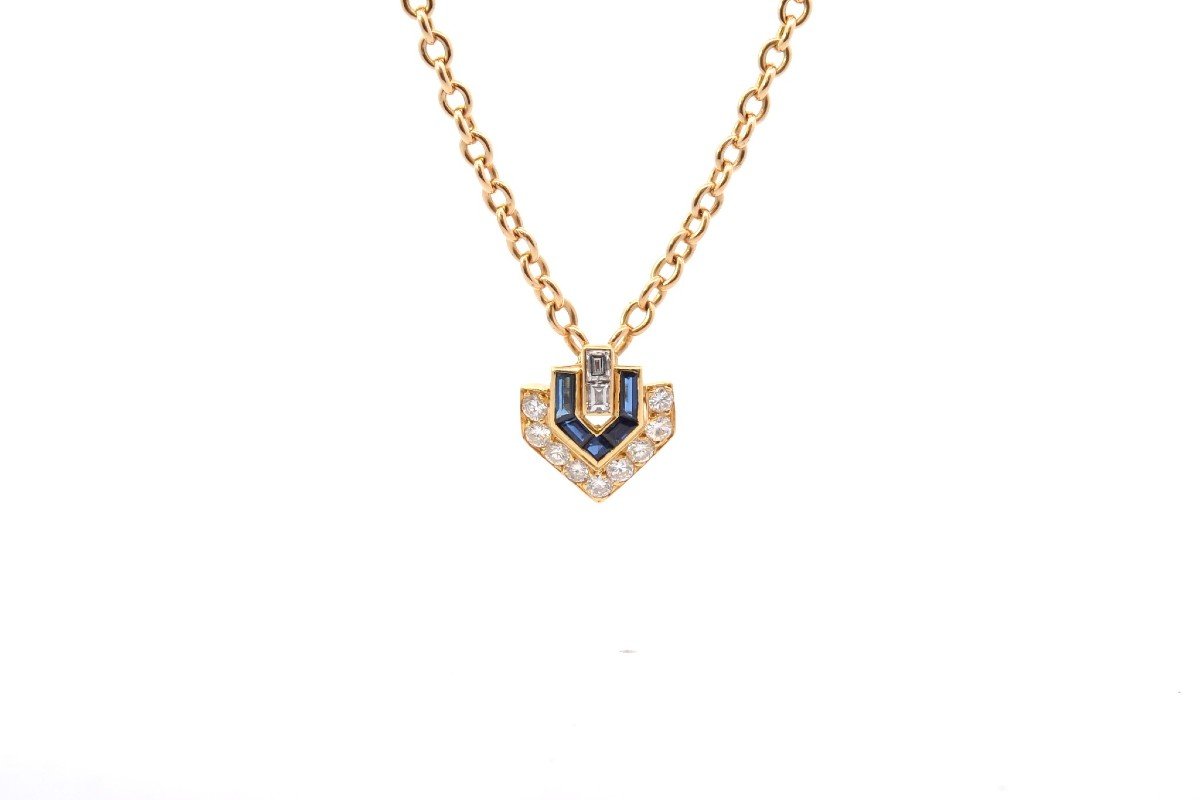 Collier Cartier Saphirs Et Diamants En Or 18k-photo-2