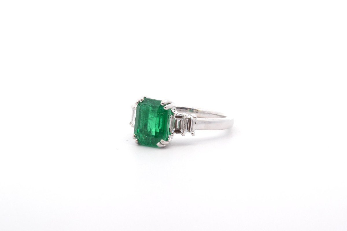 Bague émeraude 2,55cts Et Diamants-photo-4