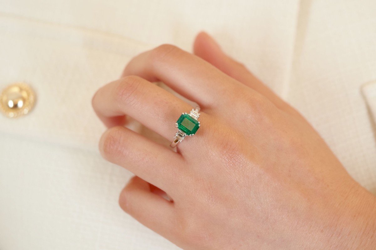 Bague émeraude 2,55cts Et Diamants-photo-2