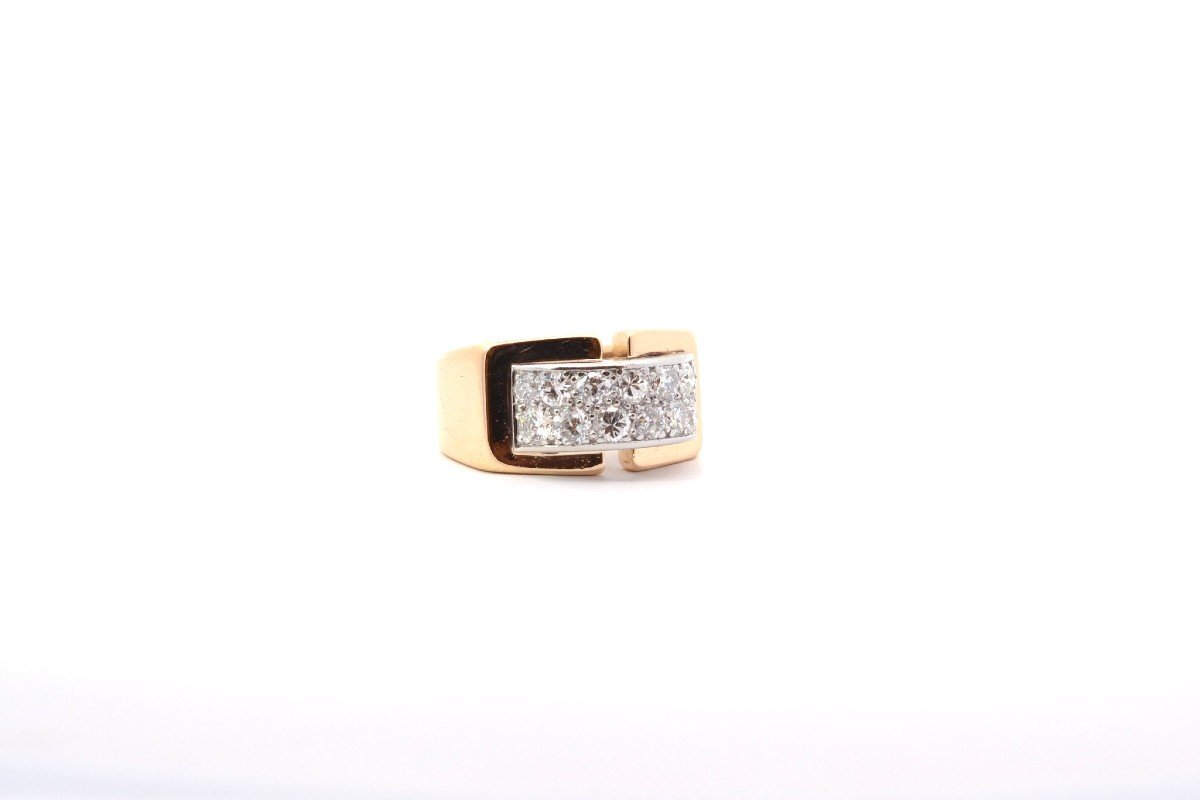 Vintage Diamond Ring In 18k Gold-photo-3