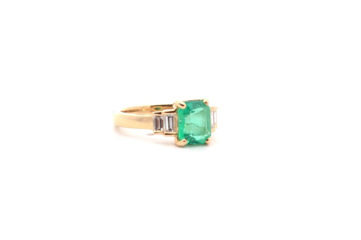 Bague émeraude 1,53 Cts Et Diamants-photo-3