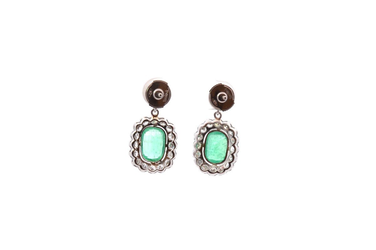 Vintage Emerald And Diamond Earrings-photo-3