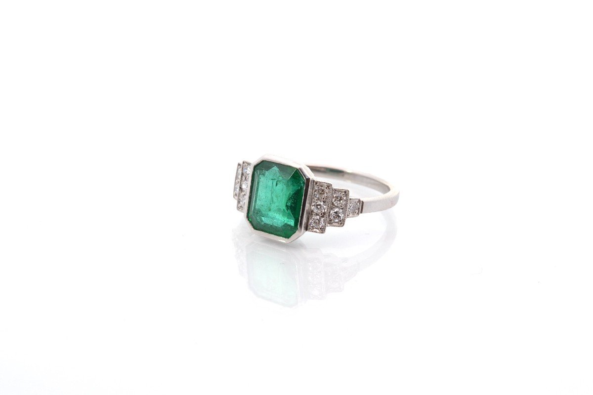 Vintage 2.65ct Emerald And Diamond Ring-photo-4