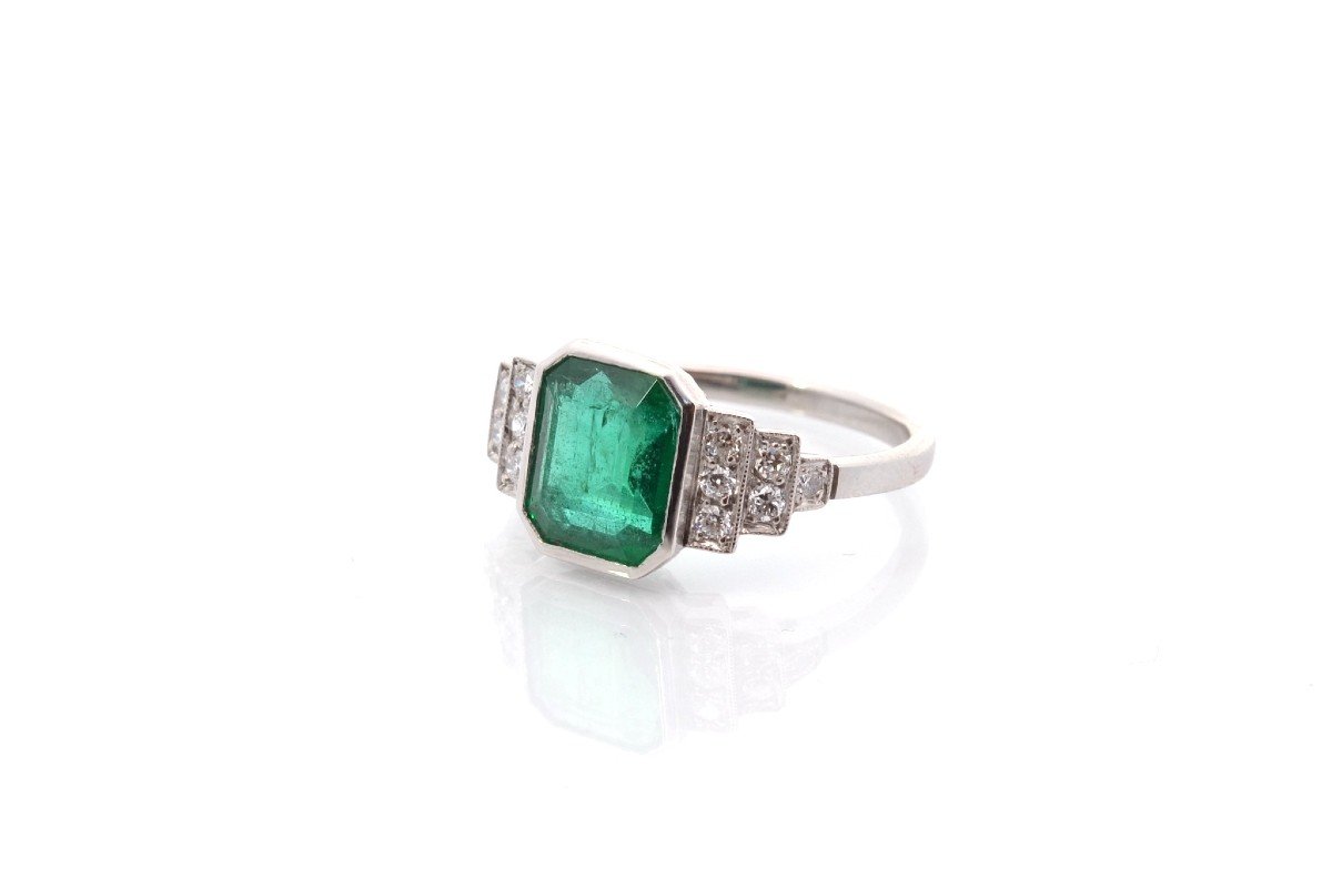Vintage 2.65ct Emerald And Diamond Ring