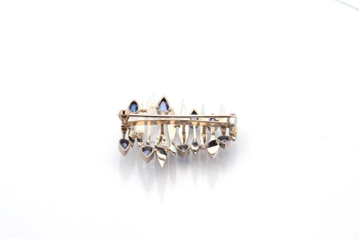 Broche Vintage Saphirs En Or 18k-photo-4