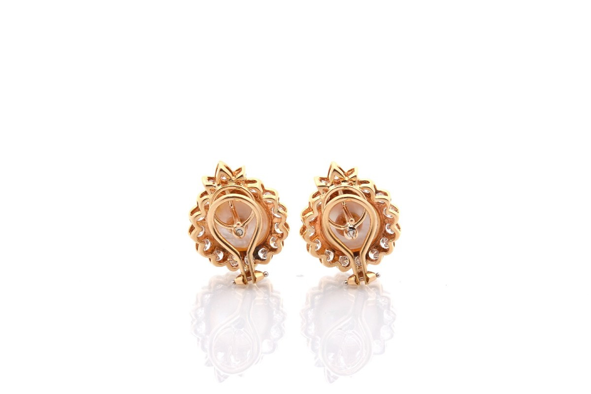 Mabé Diamond And Pearl Earrings-photo-3