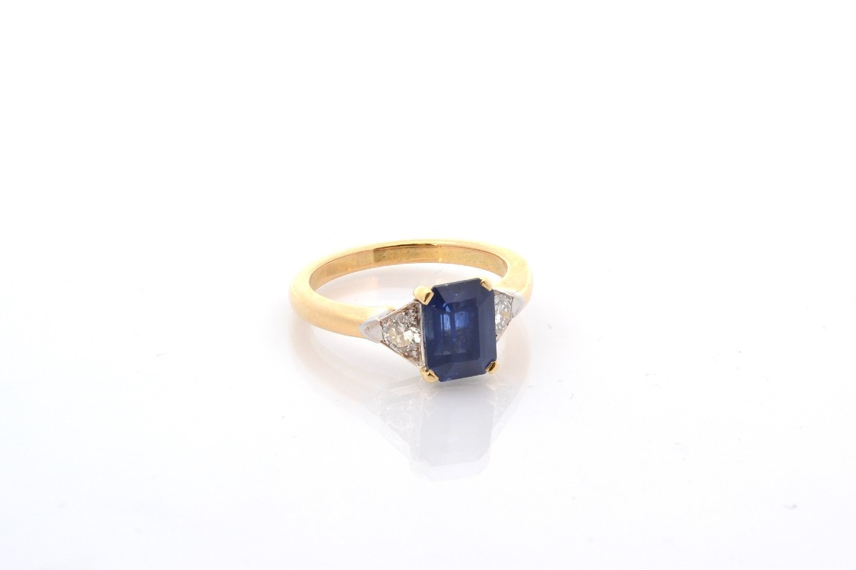 Bague Saphir De 2,30cts Et Diamants-photo-3