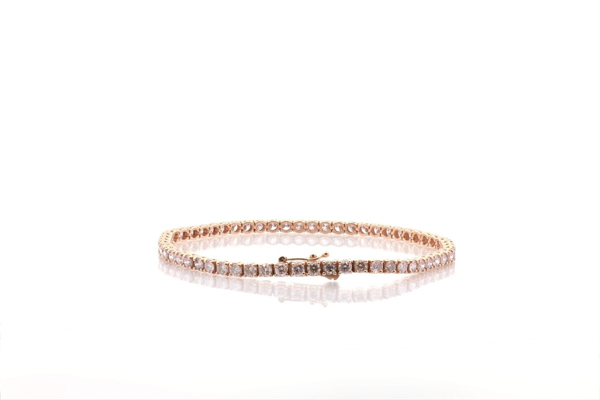 Bracelet Diamants Roses En Or-photo-3