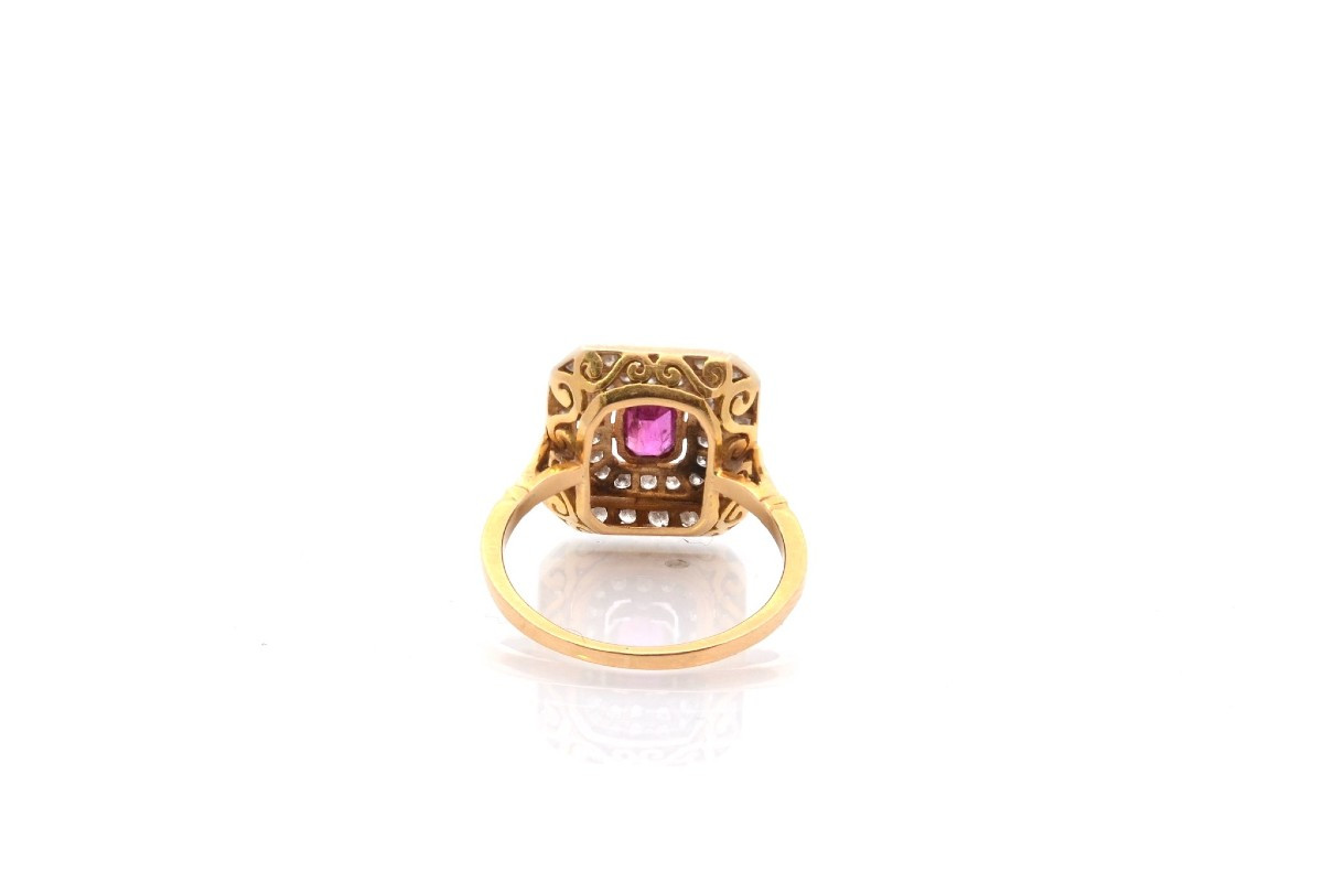 Vintage Ruby And Diamond Ring In 18k Gold-photo-1
