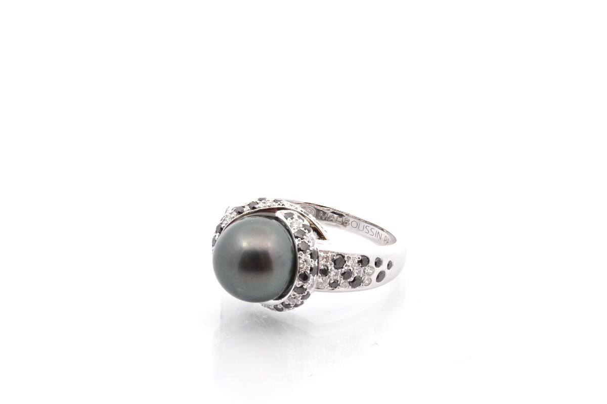 Mauboussin Diamond And Pearl Ring-photo-4