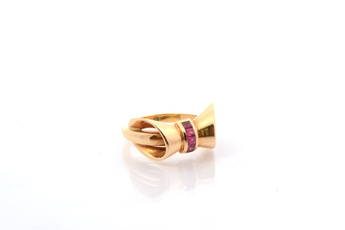 Mellerio Gold And Ruby Signed Ring-photo-3