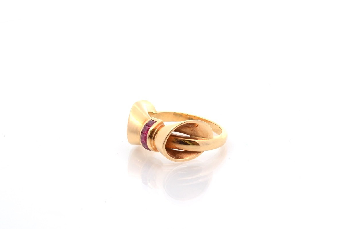Mellerio Gold And Ruby Signed Ring-photo-4