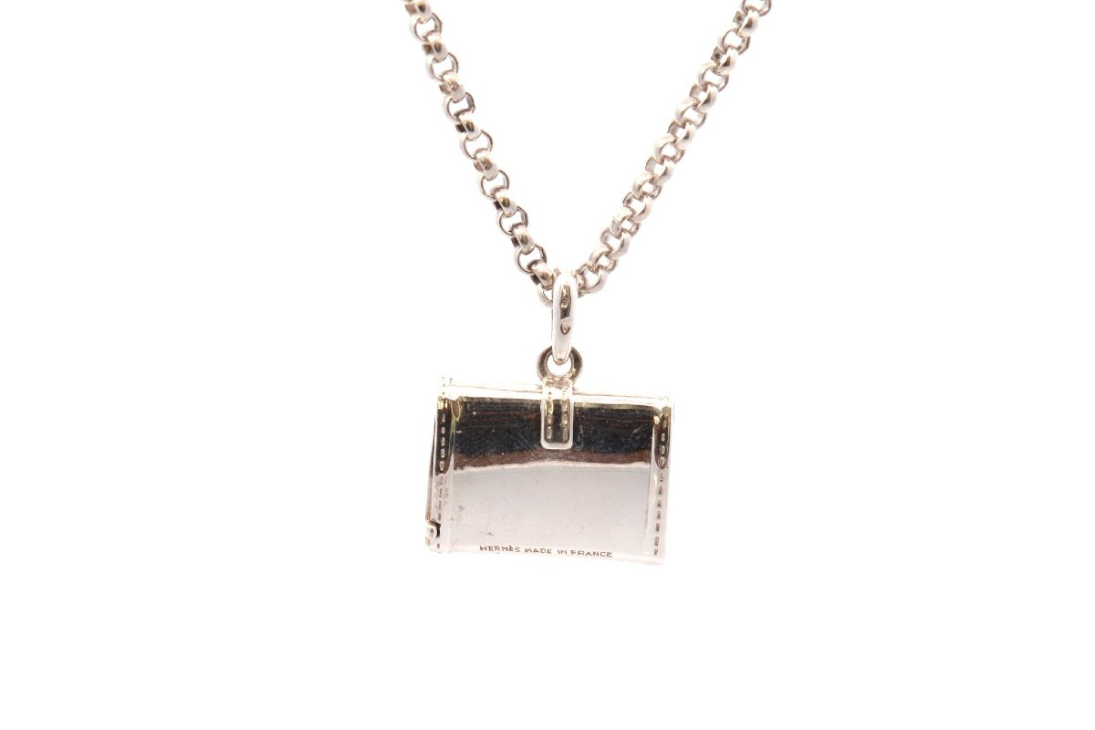 Collier Signé Hermès En Argent-photo-4