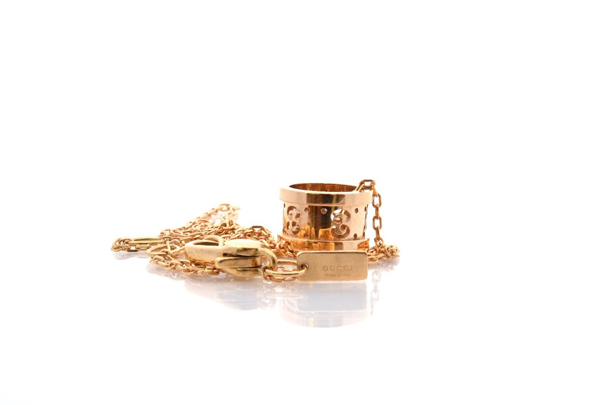 Gucci Signed Necklace In 18k Gold-photo-3