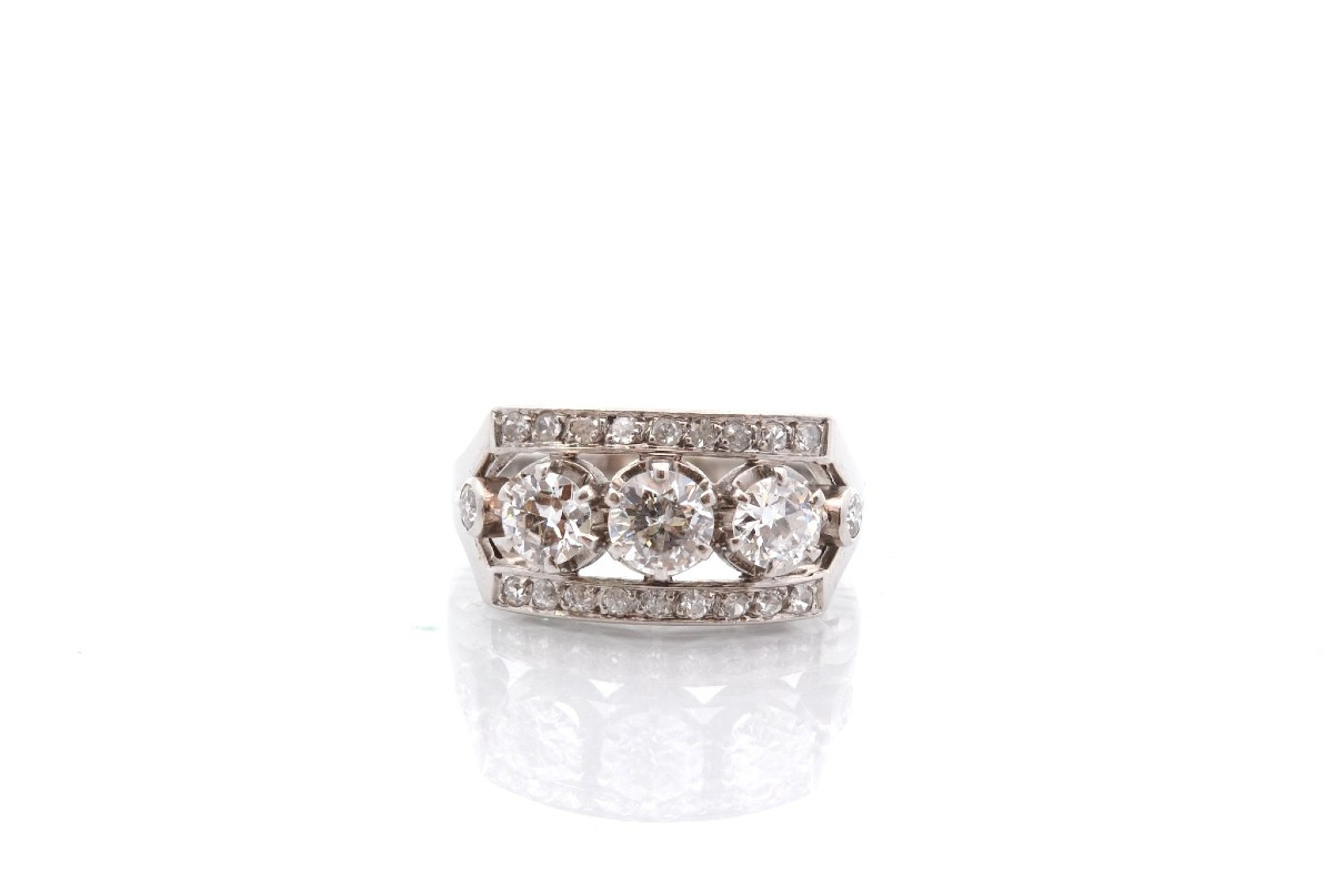 Vintage Diamond Ring In 18k Gold-photo-2