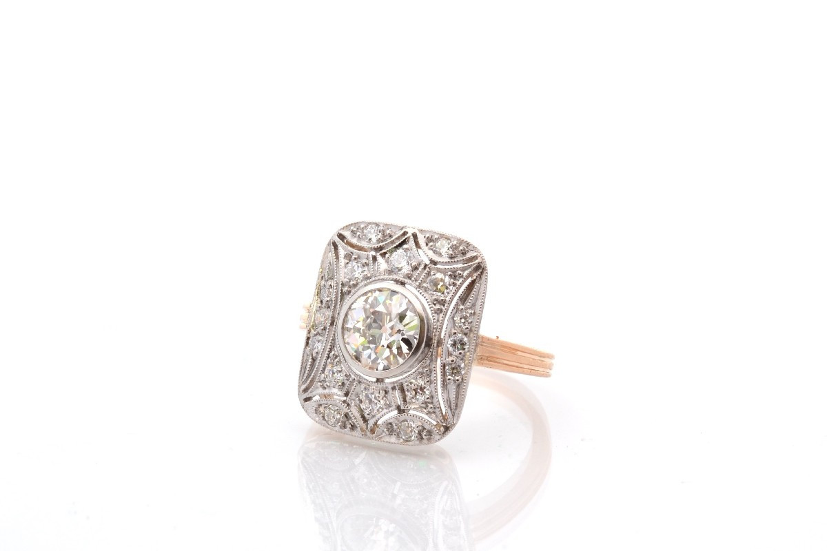 Bague Vintage Diamant 1,07cts J/si2-photo-4